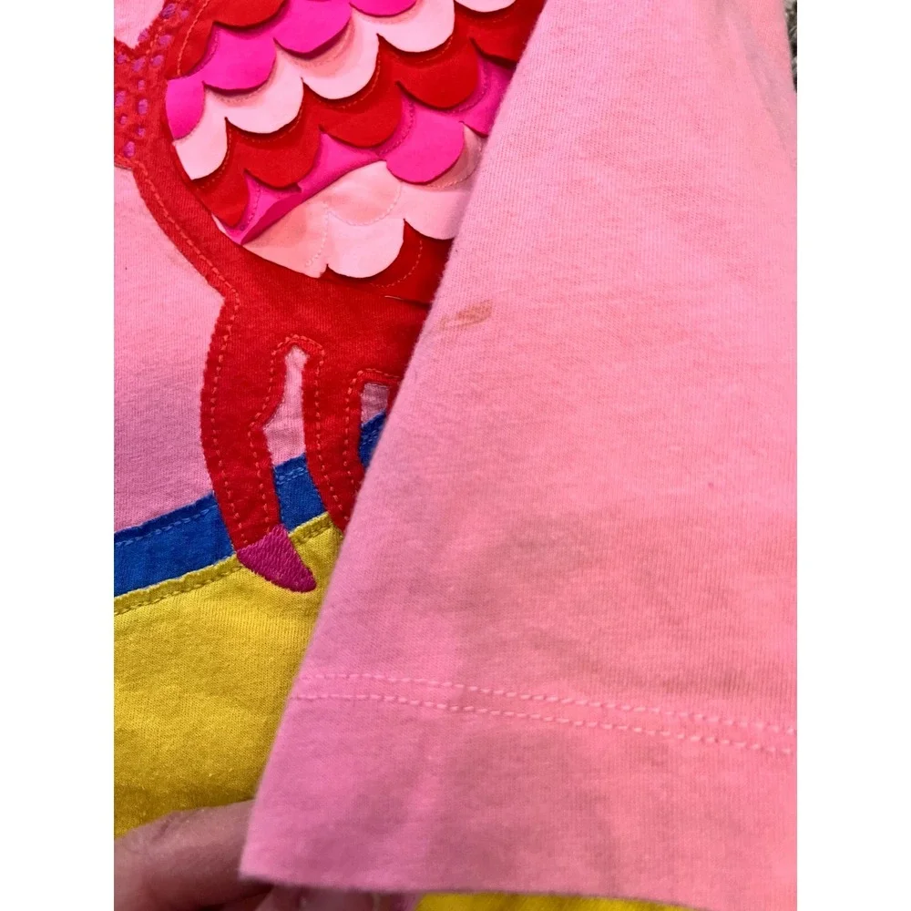 Mini Boden Girls Pink Red Striped Crab Applique Jersey Dress Size 11-12Y 152cm